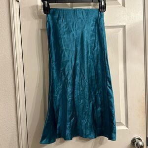 Aritzia babaton slip midi skirt teal